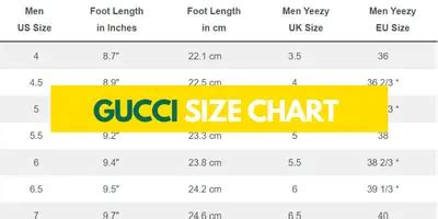 gucci trainer size chart.